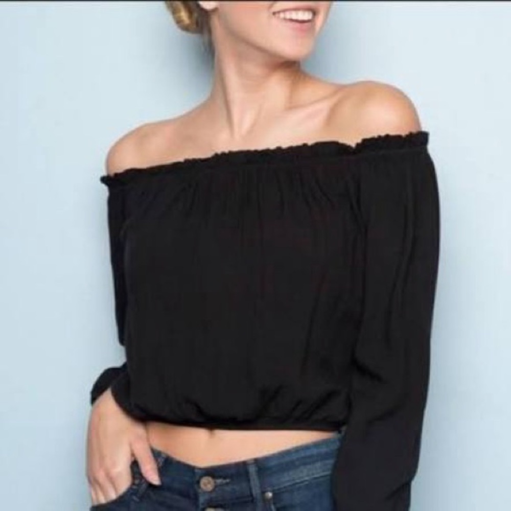 Brandy Melville Black Maura Top, Women's One Size